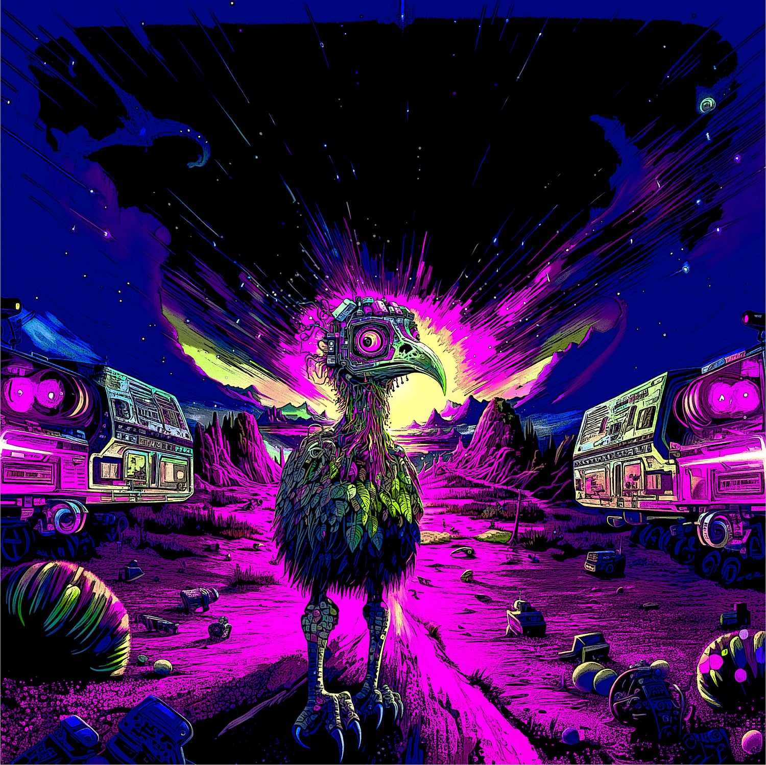 Time Traveling Emu in color